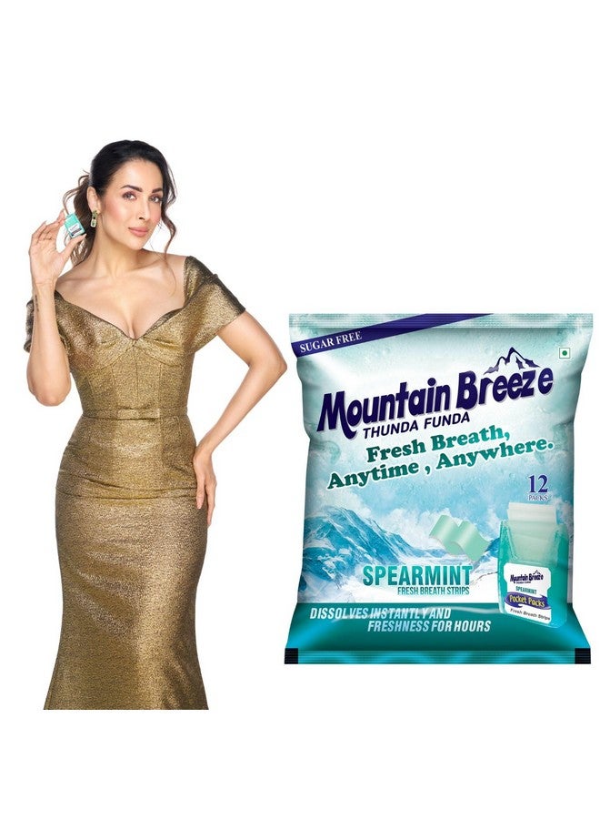 Mountain Breeze شرائط نفس منعش بنكهة النعناع الخالي من السكر من ماونتن بريز (18 شريط لكل عبوة) عبوة من 12 × 18 = 216 شريط. - Image 1