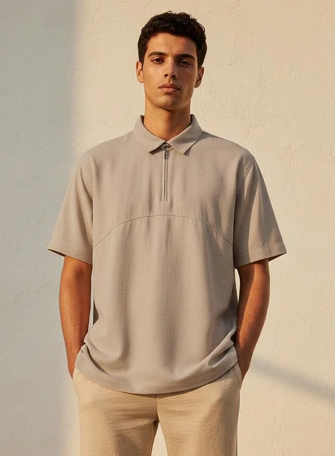 لاف بنجولين Love Pangolin Men Zip Through Polo T-shirt