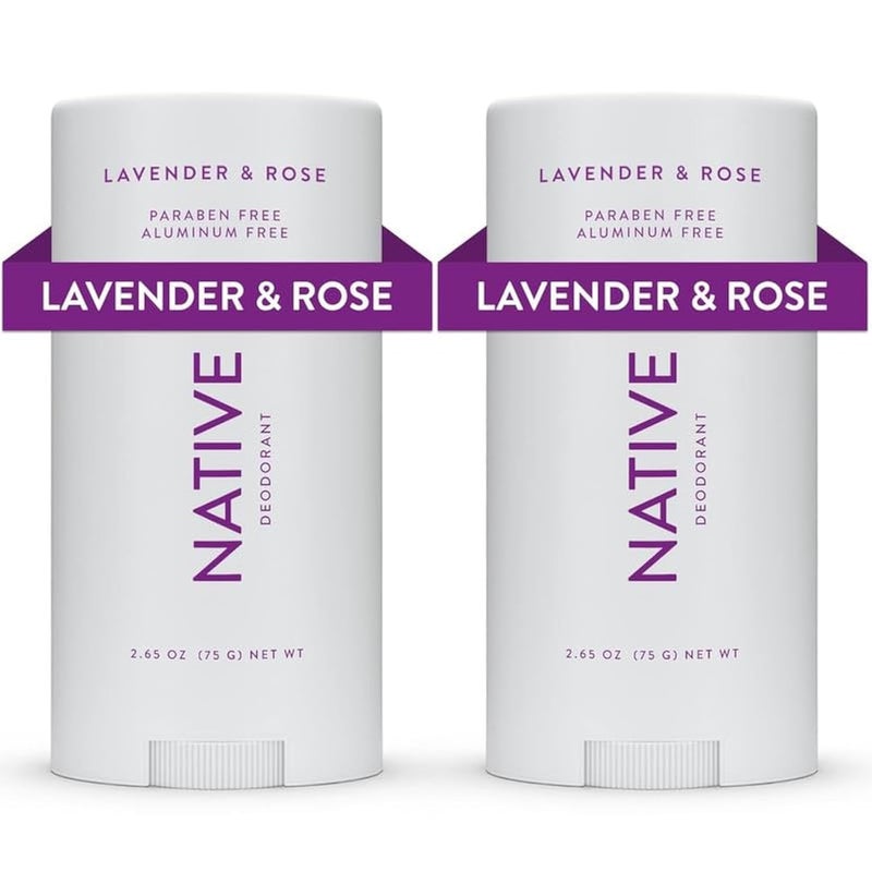 Native Deodorant Contains Naturally Derived Ingredients, 72 Hour Odor Control | Deodorant for Women and Men, Aluminum Free with Baking Soda, Coconut Oil and Shea Butter | Lavender & Rose, 2-Pack - Image 1