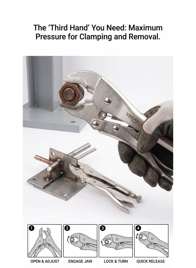 10 inch 250mm Locking Mole Wrench Jaw Lock Clamp Pliers - Image 1