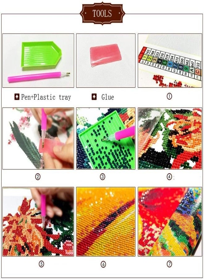 TREXEE طقم رسم ماسي ثلاثي الأبعاد بتصميم صليب السماء من TREXEE، مناسب للكبار والصغار، طقم رسم بالأرقام، لوحة ماسية دائرية كاملة ثلاثية الأبعاد، صليب الله، طقم تطريز متقاطع، طقم رسم ماسي على شكل صليب صلاة، طقم رسم ماسي لتزيين جدران المنزل (30 × 40 سم) (بدون إطار). - Image 4