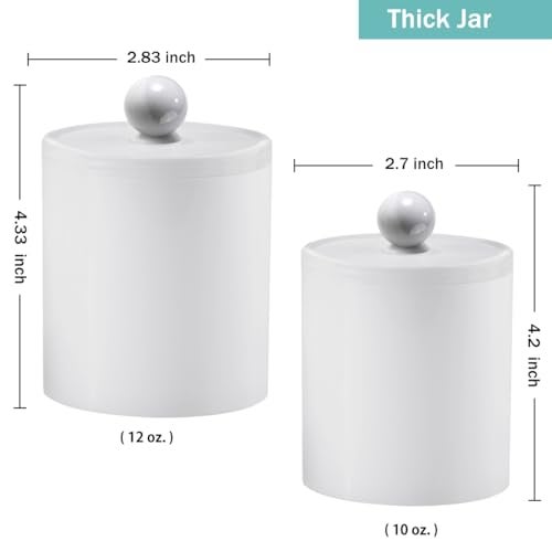 SheeChung 6 Pack Qtip Dispenser Apothecary Jars Bathroom with Labels - Qtip Holder Storage Canister Clear Plastic Acrylic Jar for Cotton Ball,Cotton Swab,Cotton Rounds,Floss Picks, Hair Clips (White) - Image 3