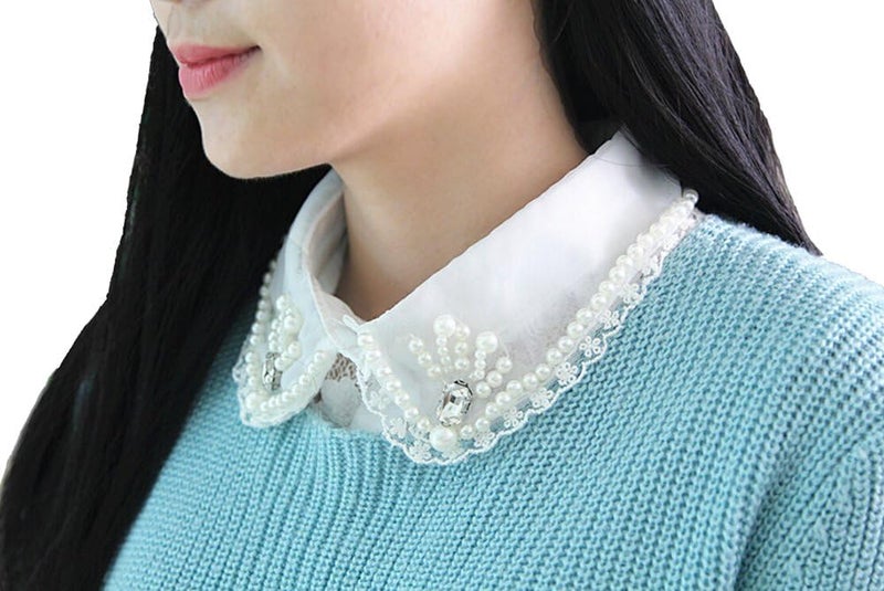 Choker Necklace Unisex Women Peter Pan Detachable Lapel Shirt Fake False Collar