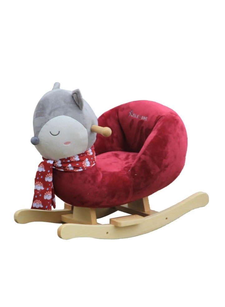 Baby Rocking Chair Wooden Riding Toy for 6 Months Boys Girls Toddler Rocking Toy Kids Outdoor Indoor Plush Stuffed Rocking Chair Baby Gift - Image 1