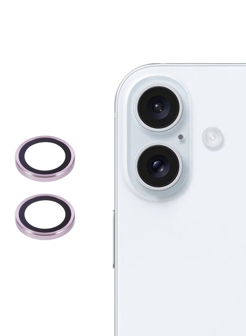 Wtech Apple iPhone 17 5G 2025 Premium Alloy Ring Camera Lens Tempered Glass Protector Shield (MLGICR) - Clear/Purple - Image 1