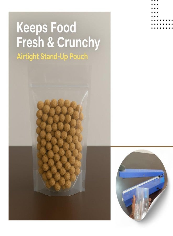 SBRR Pickle Packing Plastic Stand-Up Pouches | Transparent Food Grade Poly Bags Without Zip Lock | Self-Sealing Pouches for Food, Spices, Snacks & Retail Packaging | Size 6x9 In | Pack of 25 - Image 2