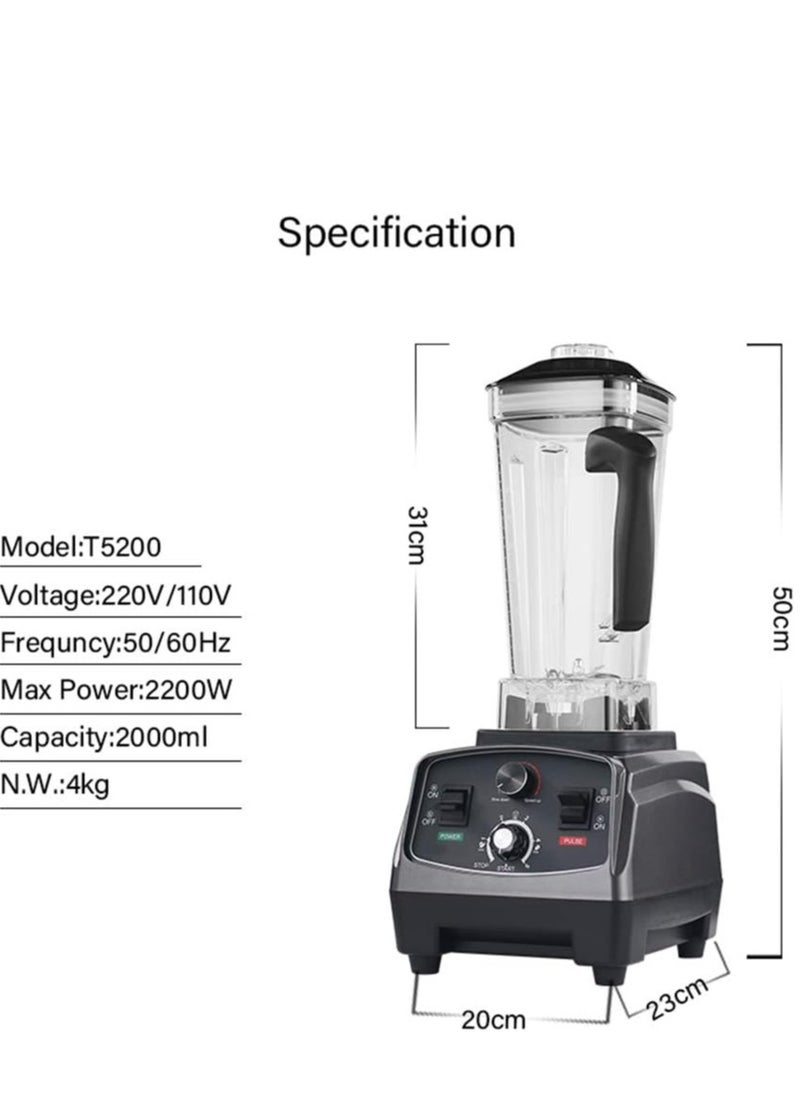 Smoothie Maker/Mixer, Countertop Blender Jug Blenders with BPA Free Glass Jar, Variable Speed and Timer Control for Juice Shakes and Smoothie,220V UK Plug