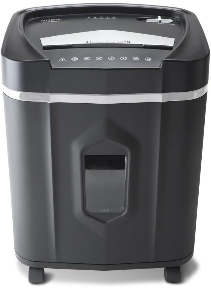 AURORA Aurora Professional Grade High Security 14Sheet MicroCut PaperCD and Credit Card 30 Minutes Continuous Run Time Shredder  - Image 1
