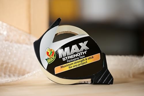 Duck Max Strength Clear Packing Tape with Dispenser Maximum Strength Heavy Duty Packaging Tape for Shipping Moving Strong Packing Tape for Boxes 188 Inch x 546 Yards Clear 284982 - Image 3