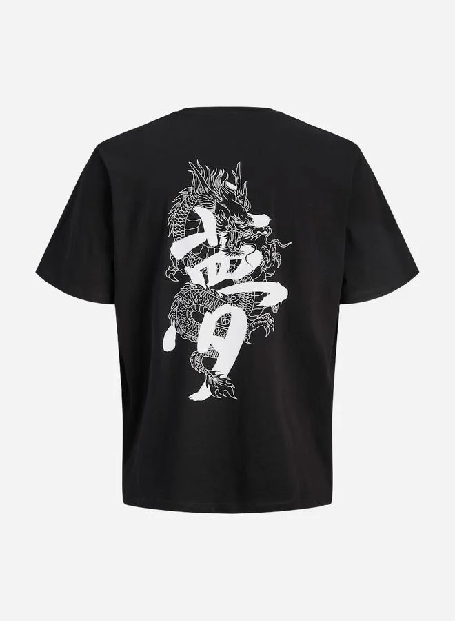 JACK & JONES Jack & Jones JJMiko Dragon Print Crew Neck T-Shirt