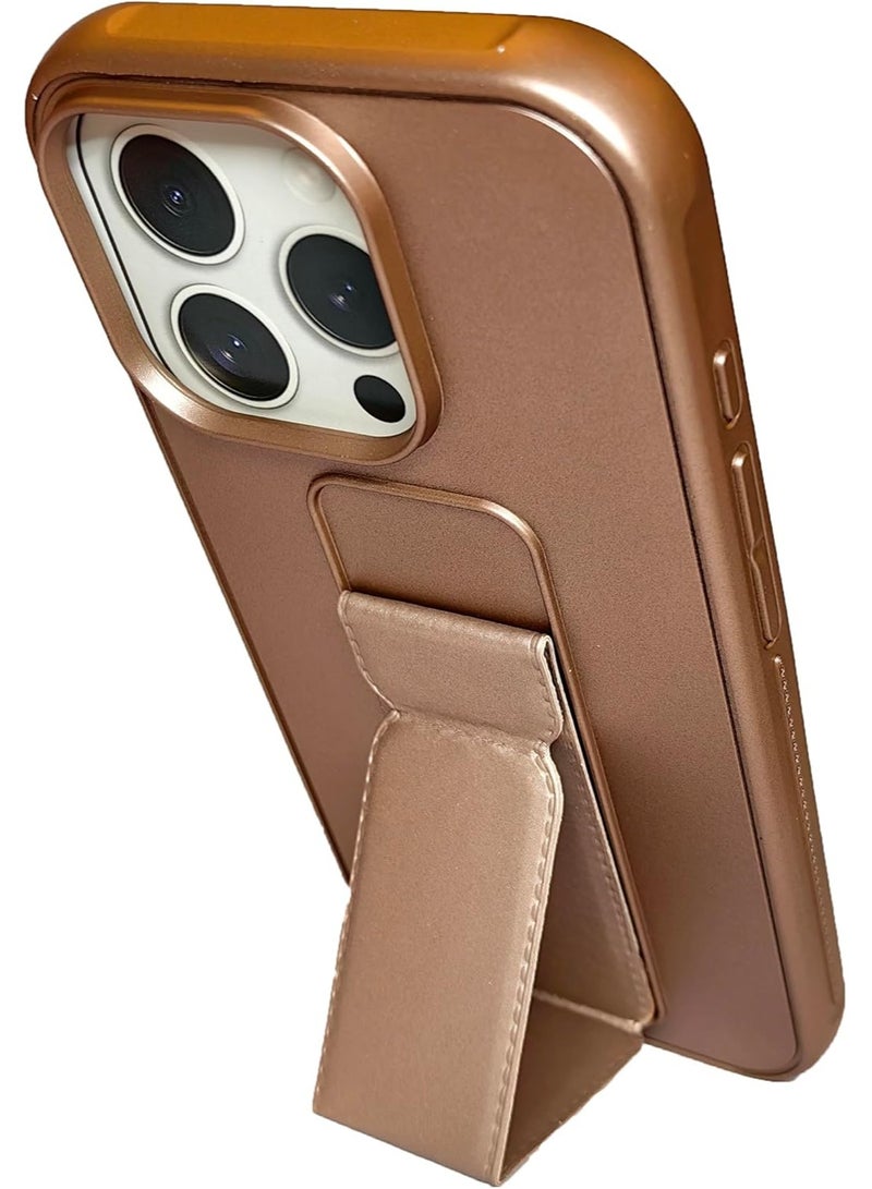 ELTRAZONE iPhone 16 Pro Desert Titanium Magnetic Car Mount Kickstand Case – Premium Silicone Multi-Stand with Vertical & Horizontal Hand Strap Grip - Image 2