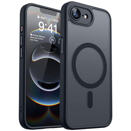 CANSHN Magnetic for iPhone 17e 16e Case Upgraded Full Camera Protection Compatible with Magsafe Translucent Matte Shockproof Protective Phone Case for iPhone 17e 16e Black - Image 1