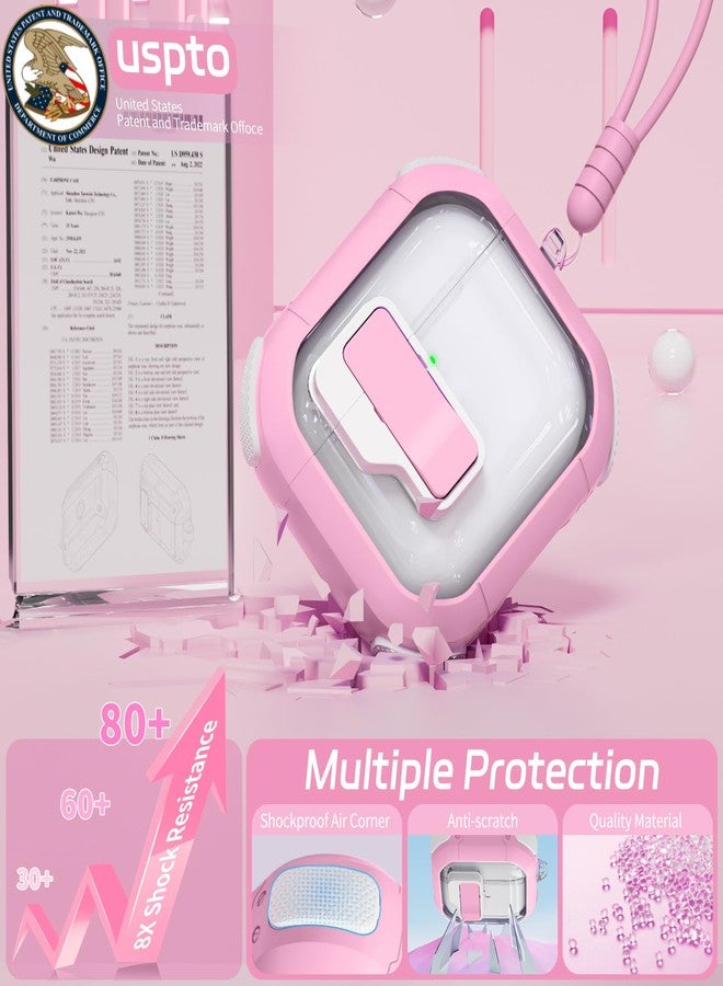Ekoonpft for AirPods 4 Case 2024, Secure Lock Design Clear Cases for Apple AirPods Pro 4th Generation for Women Girly, Soft Cover with Cleaner,Silicone Wrist Strap,Cute Candy Keychain,Carabiner - Image 3