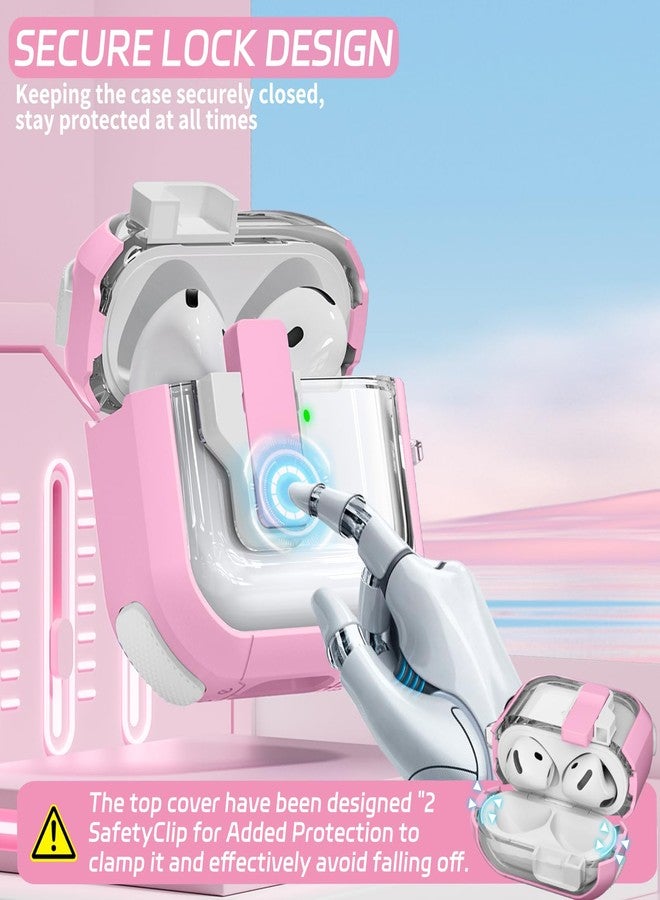 Ekoonpft for AirPods 4 Case 2024, Secure Lock Design Clear Cases for Apple AirPods Pro 4th Generation for Women Girly, Soft Cover with Cleaner,Silicone Wrist Strap,Cute Candy Keychain,Carabiner - Image 2