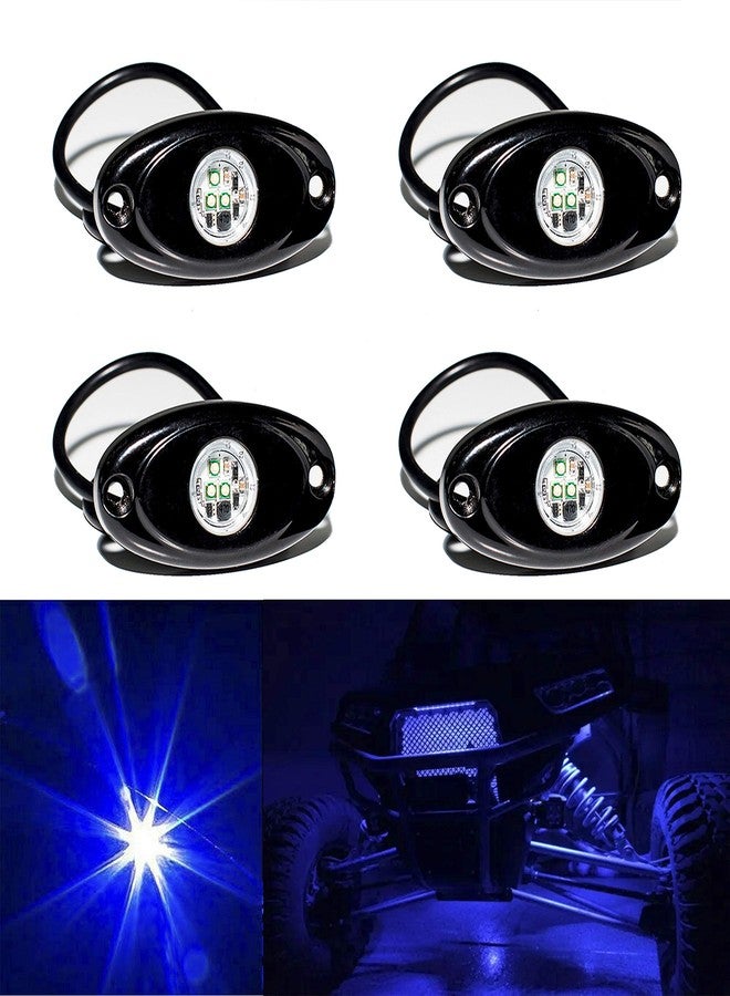 YONEDA RUYI YONEDA LED Rock Lights 4PODS Waterproof LED Neon Underglow Light for Car Truck ATV UTV SUV Offroad Boat Underbody Glow Trail Rig Lamp (Blue) - Image 1