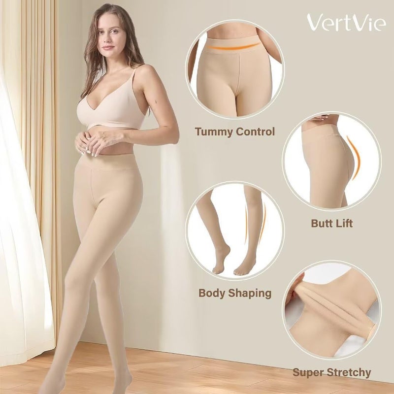 Leggings Light Leg Artifact Black Skin-Transparent Leggings Women'S Fleece Lined Pantyhose Fake Translucent - Image 5
