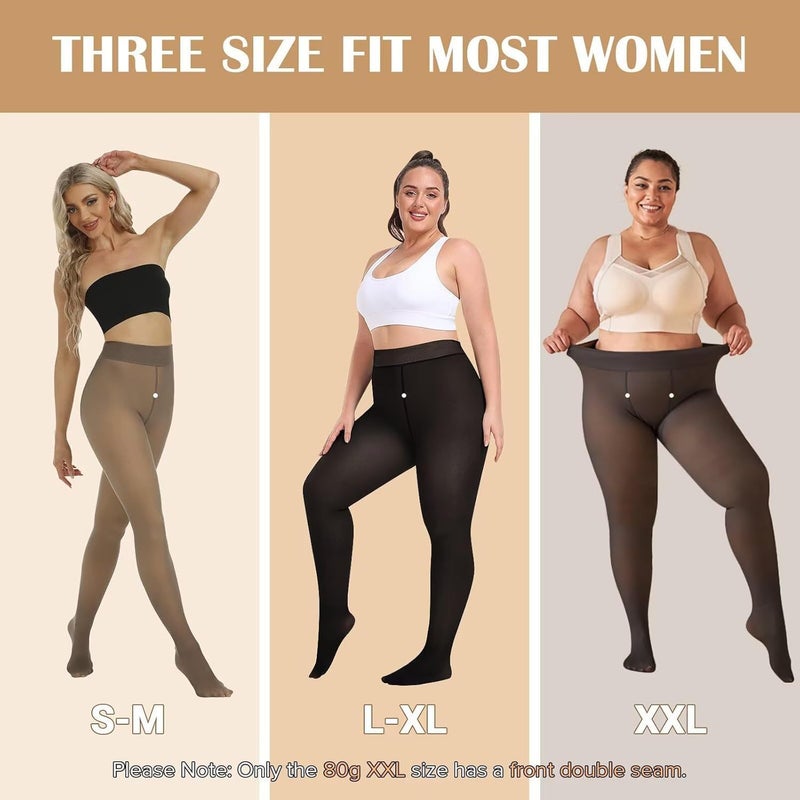 Leggings Light Leg Artifact Black Skin-Transparent Leggings Women'S Fleece Lined Pantyhose Fake Translucent - Image 3