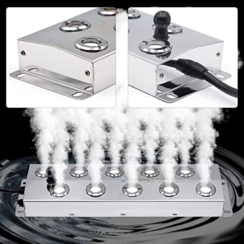 NOMAL Mist Maker Fogger 10 Head Stainless Steel Ultrasonic Mist Humidifier 18.7lb/h Water Fountain Pond Fog Atomizer with Waterproof Power Supply and Float (10 Head) - Image 3