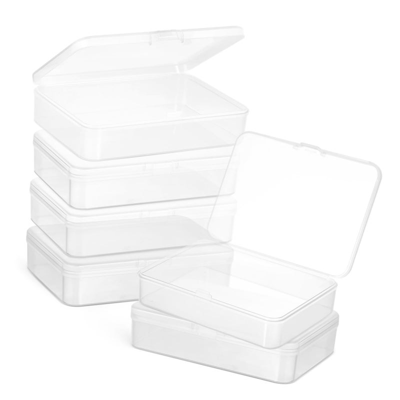 6Pcs Clear Plastic Trading Card Organizer Boxes Compact Storage Cases For Easy Visibility - Image 2