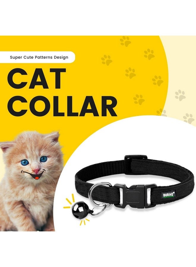 BURAQ Pets 4 Pcs Perfect Plain Cat Collar For Indoor & Outdoor Use, Strong Breakaway Cat Belt, Adjustable & Durable, Accessories For Cats - Color May Vary (Pack Of 4) - Image 2
