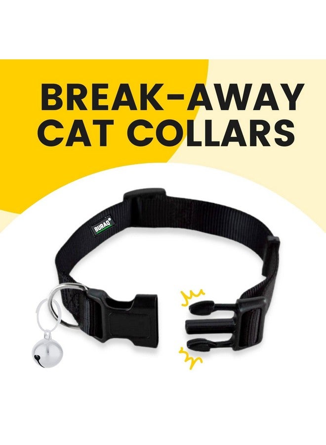BURAQ Pets 4 Pcs Perfect Plain Cat Collar For Indoor & Outdoor Use, Strong Breakaway Cat Belt, Adjustable & Durable, Accessories For Cats - Color May Vary (Pack Of 4) - Image 3