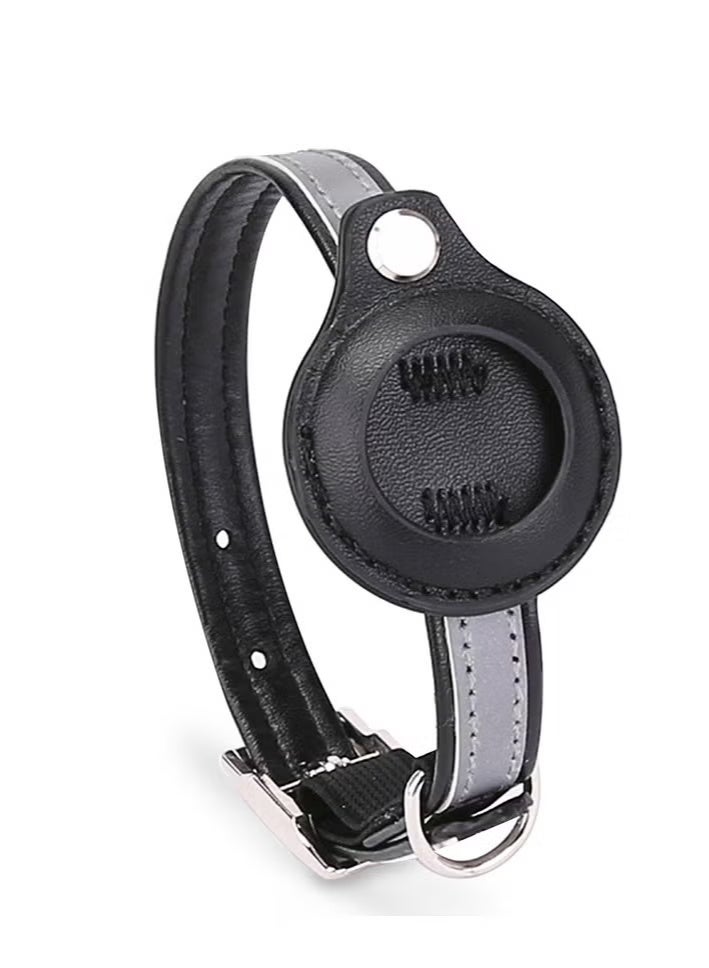 Airtag Cat Collar,Non-detachable Leather Adjustable Kitten Collar, Reflective Anti-suffocation Kitten Collar with Air Tag Holder for Girls Boys Cats, Small Dogs, Puppies - Image 2