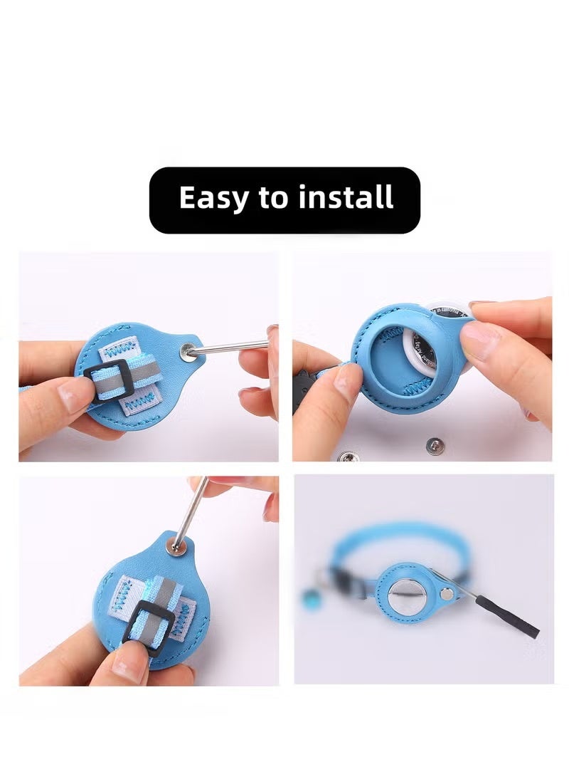 Airtag Cat Collar,Non-detachable Leather Adjustable Kitten Collar, Reflective Anti-suffocation Kitten Collar with Air Tag Holder for Girls Boys Cats, Small Dogs, Puppies - Image 5