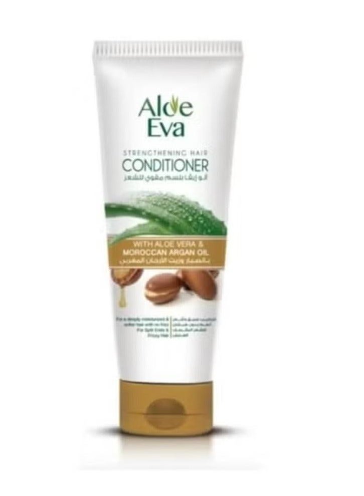 Eva Strengthening Hair Shampoo + Conditioner with Aloe Vera and Moroccan Argan Oil Green2 X 230ml - Image 2