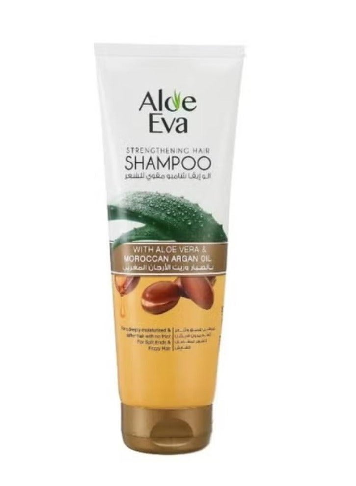 Eva Strengthening Hair Shampoo + Conditioner with Aloe Vera and Moroccan Argan Oil Green2 X 230ml - Image 3