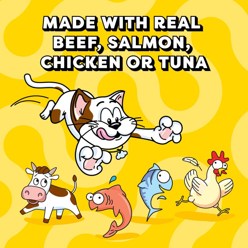 Temptations Creamy Puree Squeezable Lickable Cat Treats, Wet Cat Treats with Beef, Salmon, Chicken, and Tuna Variety Pack, 0.42 oz. Tubes, 48 Count - Image 3