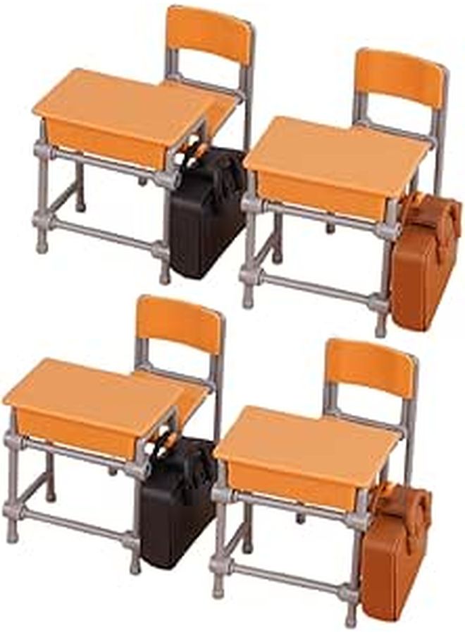 Miniature Dollhouse Classroom Furniture Set With Desks Chairs Backpacks For Imaginative Play - Image 1