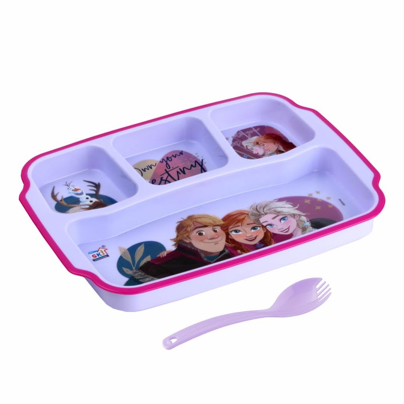 SKi Homeware SKi Homeware Kids partition Plate with Cartoon Character Print Unbreakable Safe for Kids 12 Plate for Breakfast Lunch Dinner Party Return Gifts for Girls Boys Frozen 3pc - Image 2