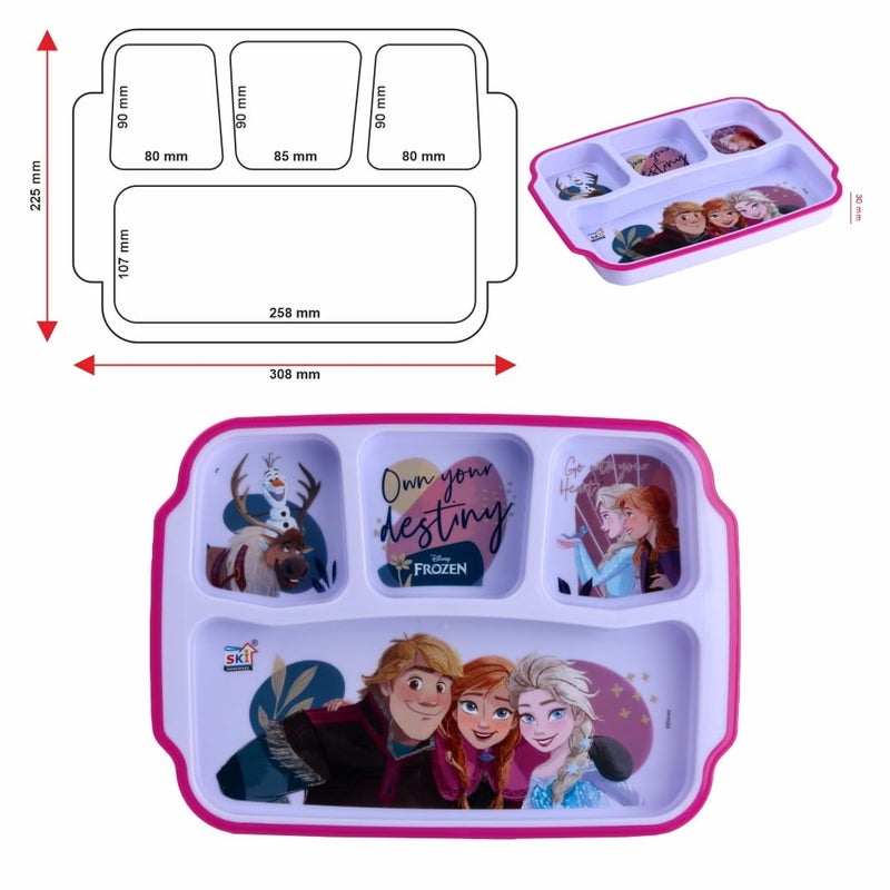 SKi Homeware SKi Homeware Kids partition Plate with Cartoon Character Print Unbreakable Safe for Kids 12 Plate for Breakfast Lunch Dinner Party Return Gifts for Girls Boys Frozen 3pc - Image 4