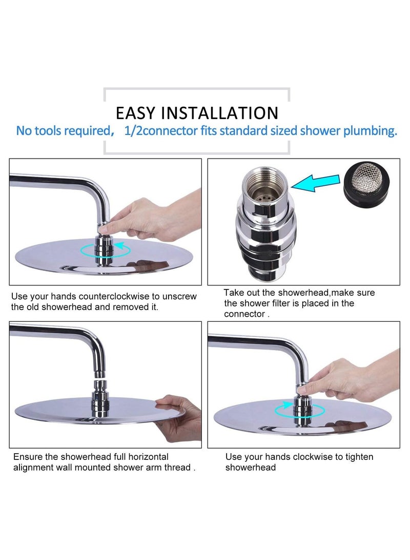 Excefore Rain Shower Head, 8 Inch Round High Pressure Showerhead, Ultra-Thin Stainless Steel 304 High Flow Rainfall Shower Head with Shower Arm  - Image 5