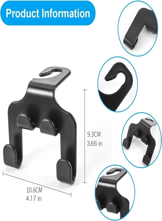 TROFFLLY TROFFLY Car Backrest Hanger Hooks Set of 4 - Heavy-Duty Headrest Organizer for Handbags, Grocery Bags & Wallets - Durable Car Seat Storage Accessory for Driver & Passenger Comfort (Stylish) - Image 4