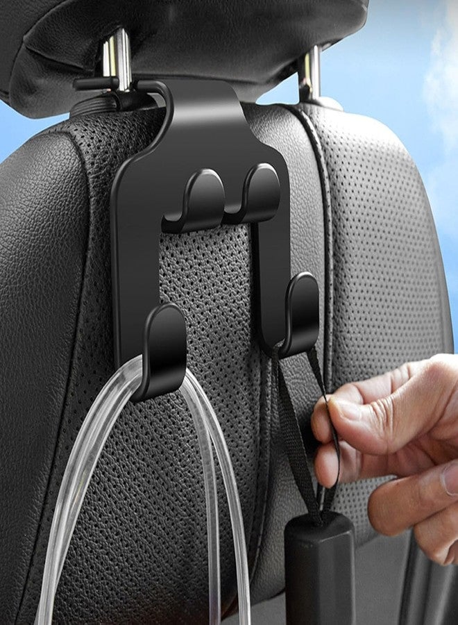 TROFFLLY TROFFLY Car Backrest Hanger Hooks Set of 4 - Heavy-Duty Headrest Organizer for Handbags, Grocery Bags & Wallets - Durable Car Seat Storage Accessory for Driver & Passenger Comfort (Stylish) - Image 1