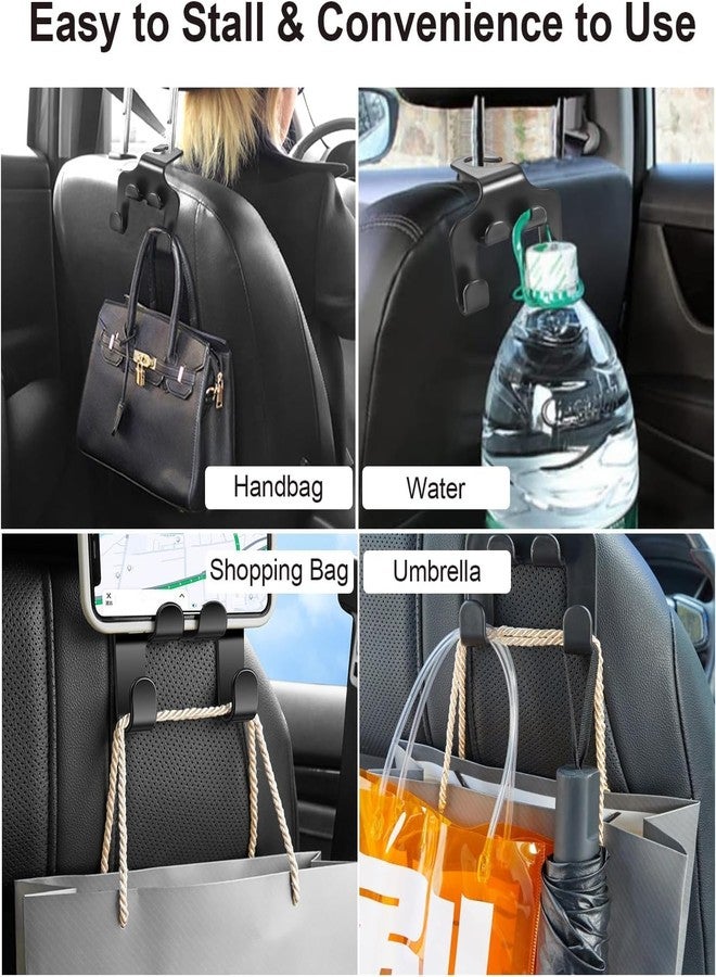 TROFFLLY TROFFLY Car Backrest Hanger Hooks Set of 4 - Heavy-Duty Headrest Organizer for Handbags, Grocery Bags & Wallets - Durable Car Seat Storage Accessory for Driver & Passenger Comfort (Stylish) - Image 5