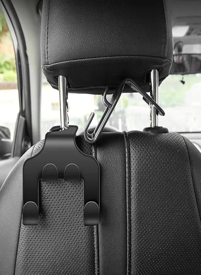TROFFLLY TROFFLY Car Backrest Hanger Hooks Set of 4 - Heavy-Duty Headrest Organizer for Handbags, Grocery Bags & Wallets - Durable Car Seat Storage Accessory for Driver & Passenger Comfort (Stylish) - Image 3