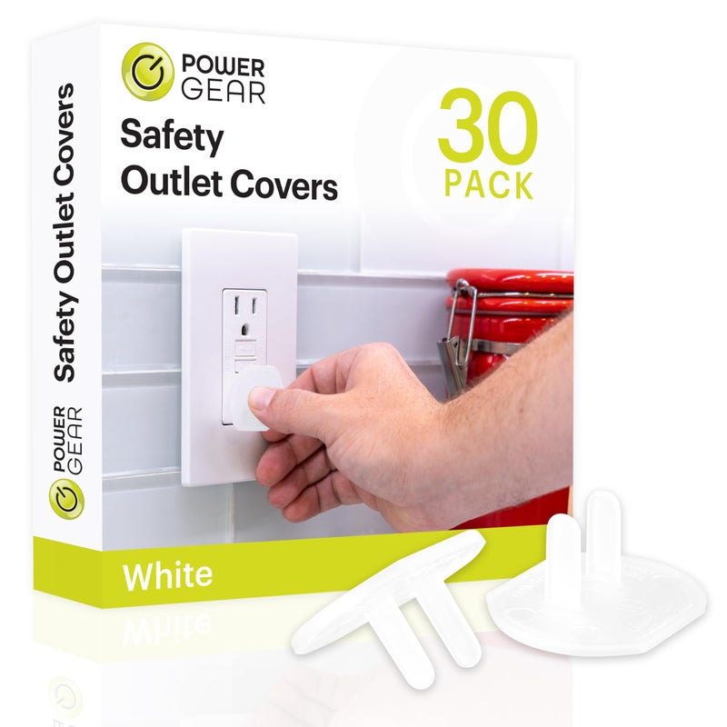 Power Gear Outlet Covers Baby Proofing Child Proof Plug Covers for Electrical Outlets Easy Install Outlet Plug Covers UL Listed Shock Prevention White 69311 30 Count - Image 1