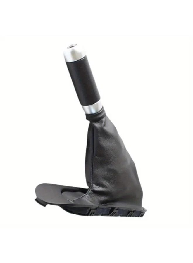 Black Faux Leather Gear Shift Handbrake Cover Ergonomic Design Easy Installation - Image 4