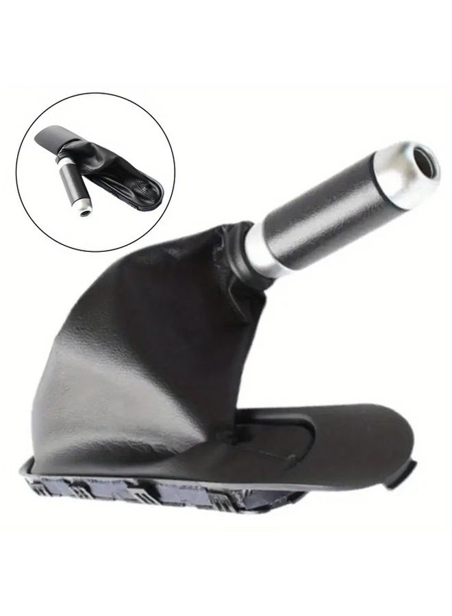 Black Faux Leather Gear Shift Handbrake Cover Ergonomic Design Easy Installation - Image 5