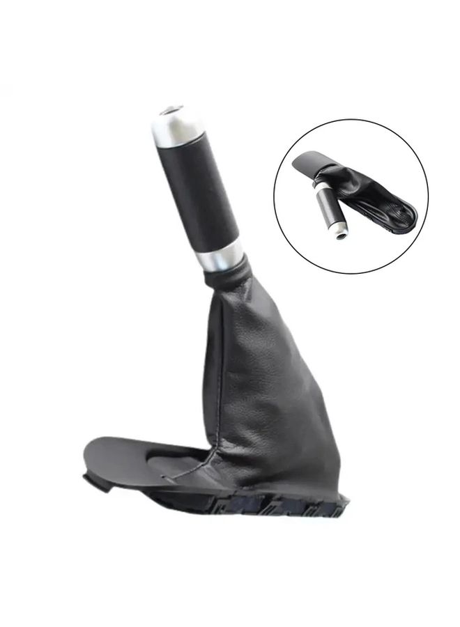 Black Faux Leather Gear Shift Handbrake Cover Ergonomic Design Easy Installation - Image 3