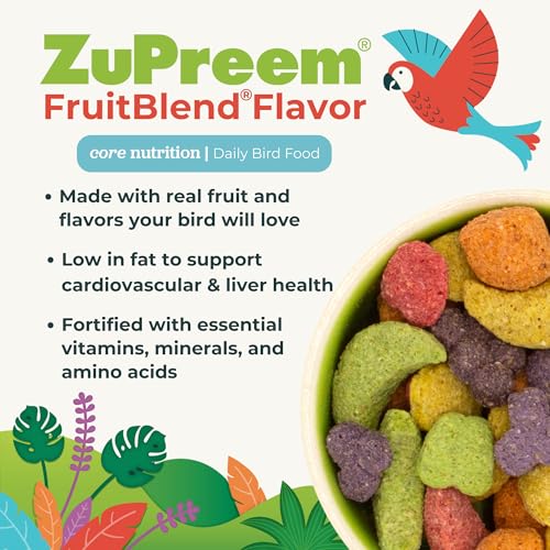 ZuPreem FruitBlend Bird Pellets, Daily Bird Food for Amazon, Cockatoo, Macaw, Core Nutrition for Large Birds, Made in USA, Pellets for Large Birds, Macaw Food (L, 3.5 lbs) - Image 2