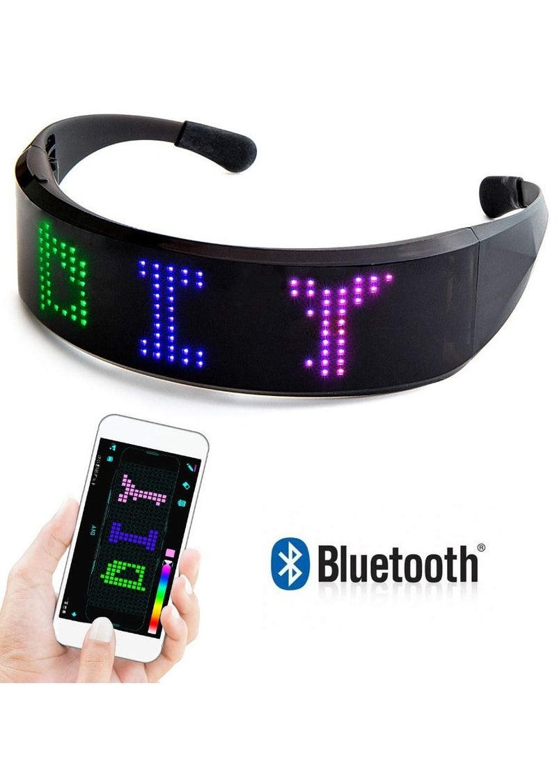SYOSI Customizable Full Color Shining Glasses, Programmable Bluetooth 4.0 RGB Fullcolor Glowing LED Glasses, USB Rechargeable Future Style LED Light Up Glasses (full color)  - Image 4