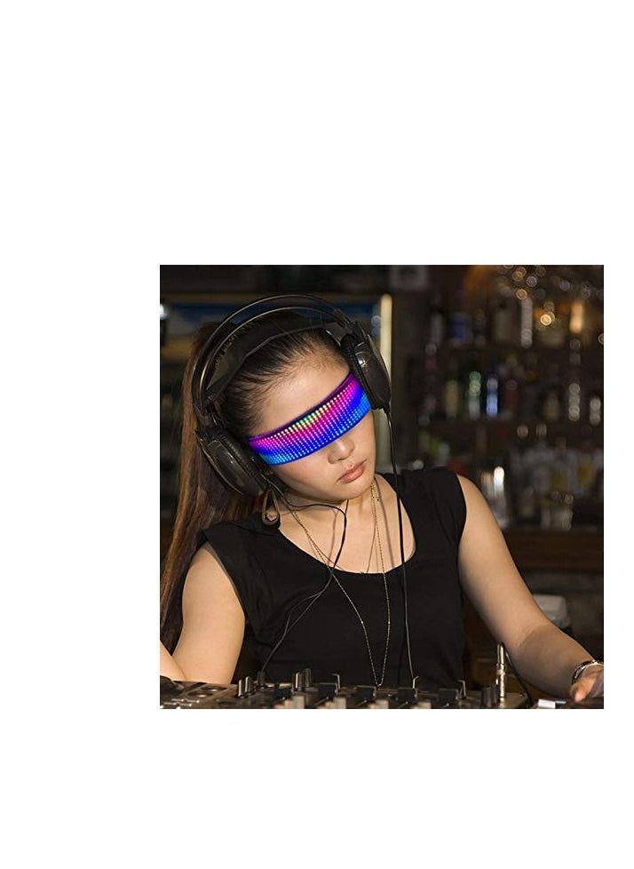 SYOSI Customizable Full Color Shining Glasses, Programmable Bluetooth 4.0 RGB Fullcolor Glowing LED Glasses, USB Rechargeable Future Style LED Light Up Glasses (full color)  - Image 5