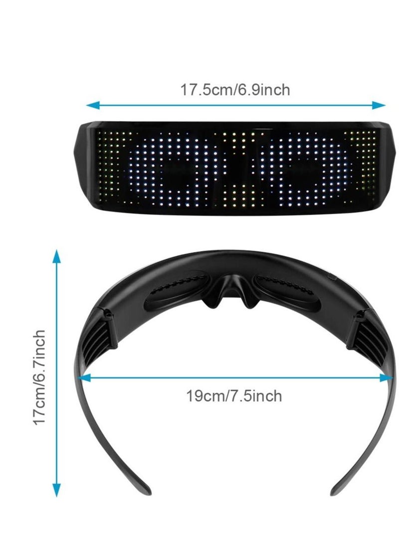 SYOSI - Customizable Full Color Shining Glasses, Programmable Bluetooth 4.0 RGB Fullcolor Glowing LED Glasses, USB Rechargeable Future Style LED Light Up Glasses (full color) - Image 1