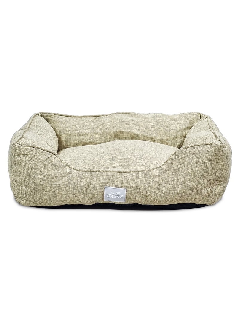 NNC PETS Plush pet bed with Anti-slip bottom, Removable cushion and Raised sides, Indoor pet cushion for Small to large pets, 63 cm Pet sofa with Portable & Washable (Beige) - Image 1