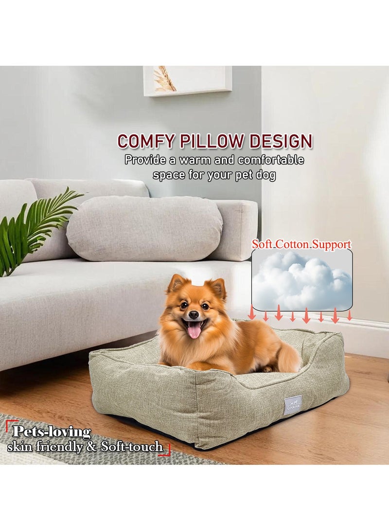 NNC PETS Plush pet bed with Anti-slip bottom, Removable cushion and Raised sides, Indoor pet cushion for Small to large pets, 63 cm Pet sofa with Portable & Washable (Beige) - Image 4