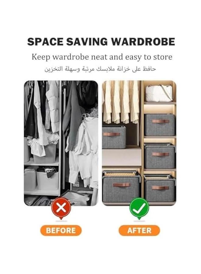 بيوينتي صندوق تخزين ملابس من 3 قطع من واي اي ام فيبيهاوس، صندوق تخزين درج خزانة قابل للطي مع غطاء شفاف ومقبض، منظمات ادراج للملابس والجينز والتيشيرتات (47 × 28 × 20 سم) - Image 3