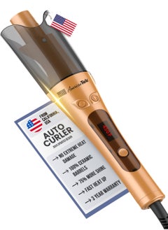 Automatic Curling Iorn Wand- Auto Curler With 4 Temperatures, 3 Timers And LCD Display - Gold